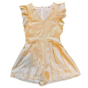 Hyfve Yellow Striped Ruffle Romper